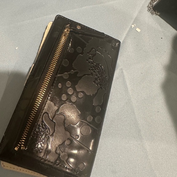 kate spade Handbags - Kate Spade Black Floral Embossed Wallet
